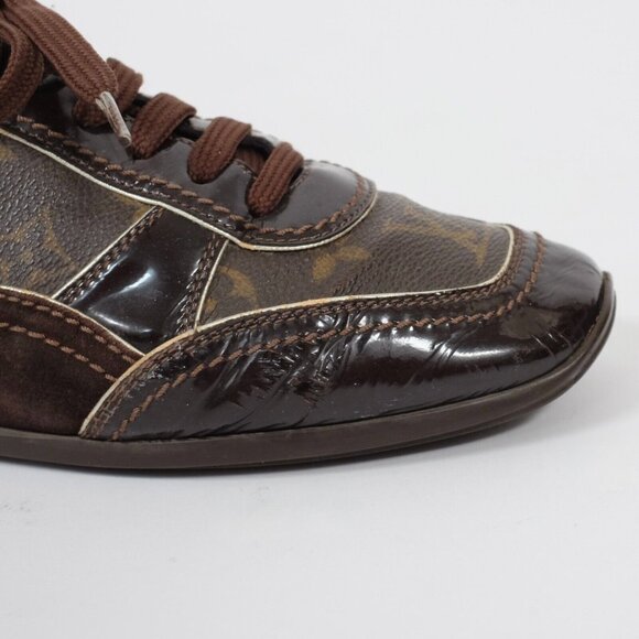 Louis Vuitton sneakers trainers 38.5 US 8.5 leather gold monogram LV - Picture 9 of 12